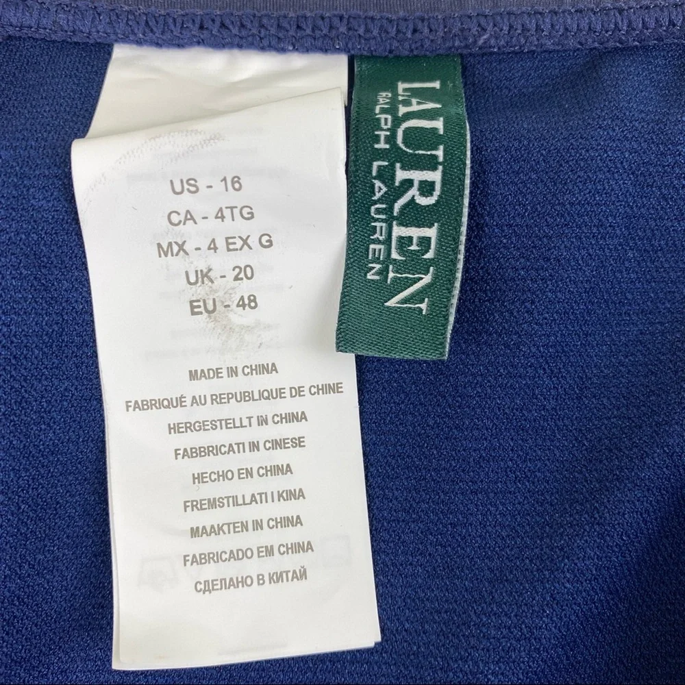 Lauren Ralph Lauren Dylan Stripe Navy Hipster Bikini Bottom Size 16 NWT - Picture 6 of 7